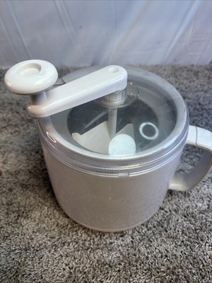Donvier Manual Hand Crank Ice Cream Maker White 