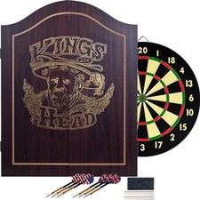 Dart Cabinet 2 Sided Dart Board Laminate Realistic Wood Finish Beginners Board