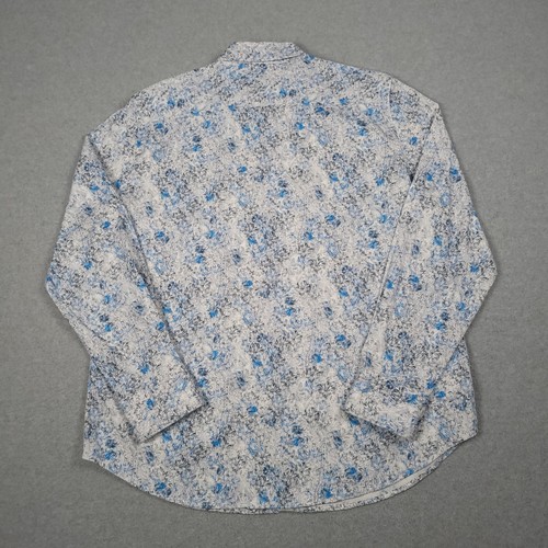 Camisa Robert Graham Hombres 2XL Azul Cachemira Floral Clásica Puño Abatible Vestido de Diseñador - Imagen 3 de 10