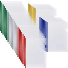 100 Pcs Clear Report Covers with Sliding Bar 50 Sheet Capacity Presentation B...