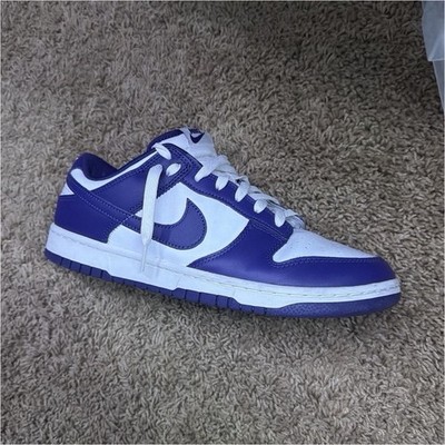 Nike Dunk Low Men's Purple/White Colorblock Low Top Lace-Up Sneakers
