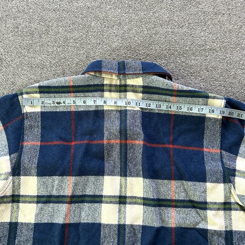 Filson Shirt Mena Extra Large Wool Jac Heavy Flannel Shacket Cobalt Plaid VTG - Picture 9 of 14
