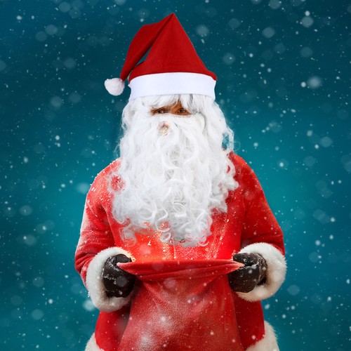 Set parrucca natalizia 3 pezzi parrucca Babbo Natale barba cappello natalizio per cosplay - Foto 9 di 12