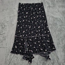SAG HARBOR VTG Midi Floral Skirt Women Size 10p Assymetric Hem Fairy Grunge
