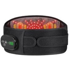 YUANBO Lower Back Heating Pad with Massager for Back Pain Relief, Cordless He...