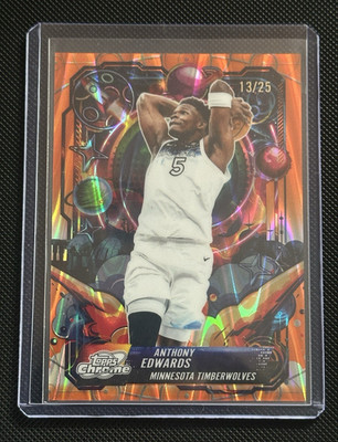 Topps Cosmic Chrome Anthony Edwards Propulsion Orange Galactic /25 PRP-15