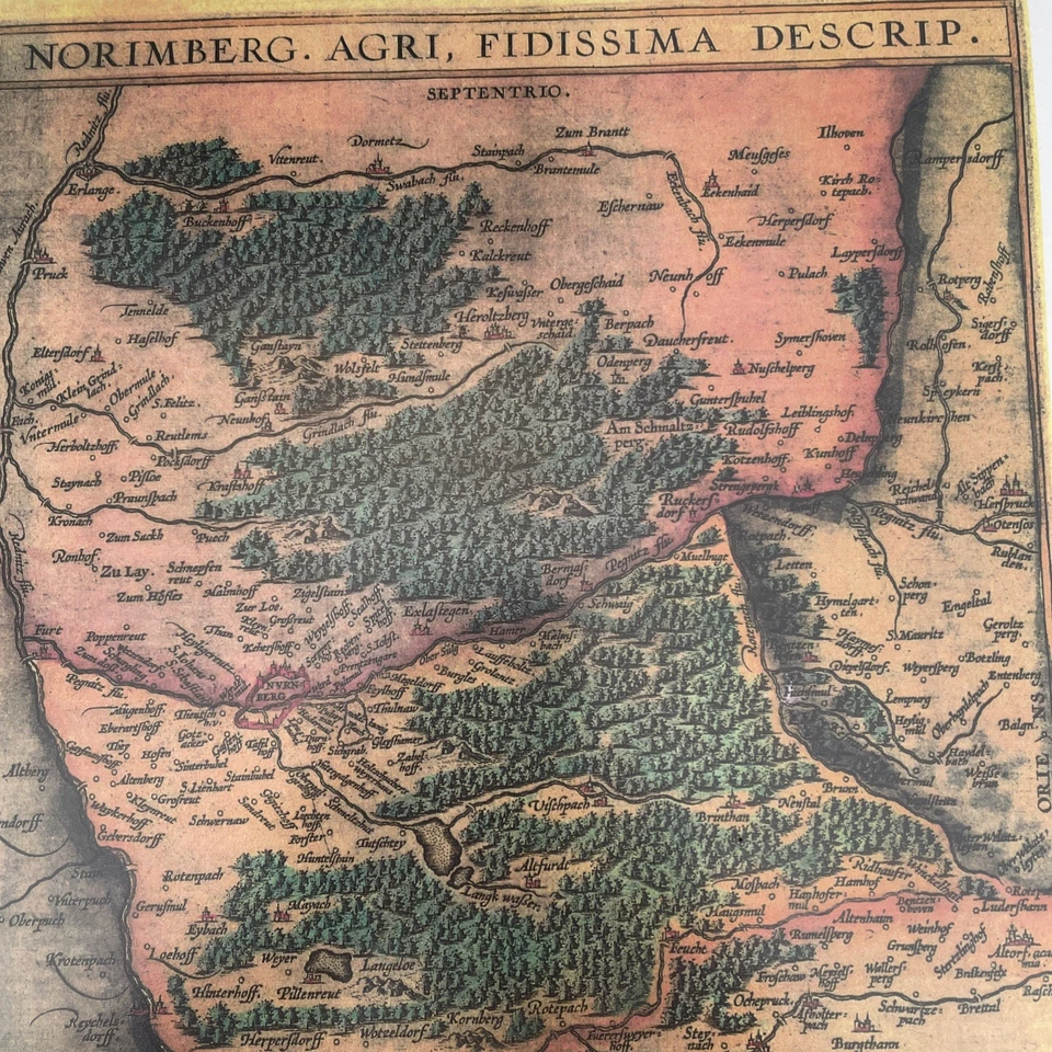 Nürnberger Gebiet Landkarte Ortelius von 1590 - Bild 4 von 4