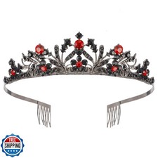 Vovii Tiaras for Girls Princess Crown Headband Birthday Queen Rhinestone Blac
