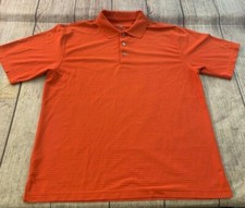 NICE PGA Tour Airflux Performance Orange Striped Golf Polo Shirt Men's size XL