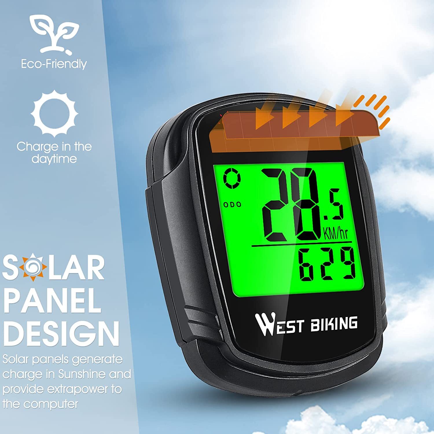 Solar Wireless Cycling Speedometer Bike Computer Odometer Digital LCD Pedometer eBay