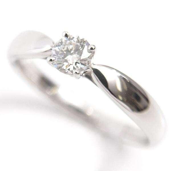 Tiffany & Co. Harmony Prong Set D0.21ct PT950 Diamond Ring Size 4  