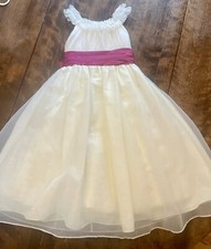 Sweet Beginnings Jordan Flower Girl DRESS Size 4 Ivory Sleeveless
