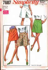7687 Vintage Simplicity Sewing Pattern Misses Skirt Pantskirt Two Lengths OOP 8