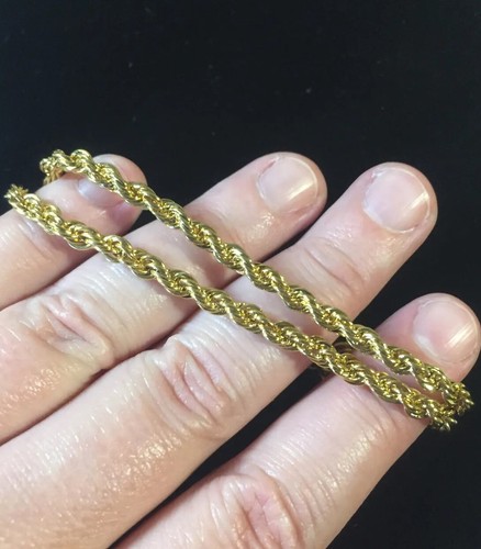 Vintage 7" Gold Plated Double Rope Bracelet NOS Very Classy Looking - Picture 7 of 12