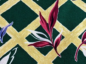 SALE-Tropical-Trellis-Barkcloth-Vintage-Fabric-Drape-Curtain-Miami-Beach-Style
