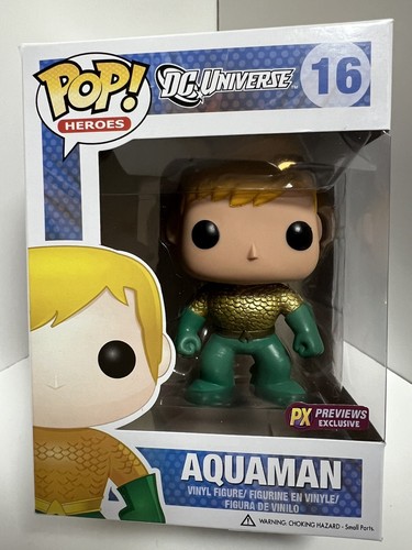 Funko POP! DC #09 GREEN LANTERN & #16 AQUAMAN PX EXCL (Lot of 2 NIB w/Protector) - Picture 9 of 16