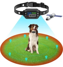 GPS Wireless Fence System Med Large Dog Collar Containment Adjustable Radius NEW