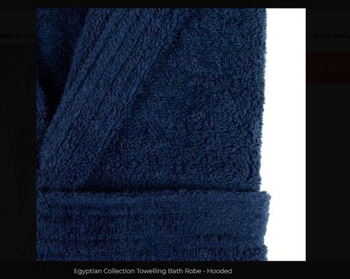 Unisex Hooded Luxury Egyptian Cotton Towelling Bath Robe, Dressing Gown 475gsm - Picture 68 of 73