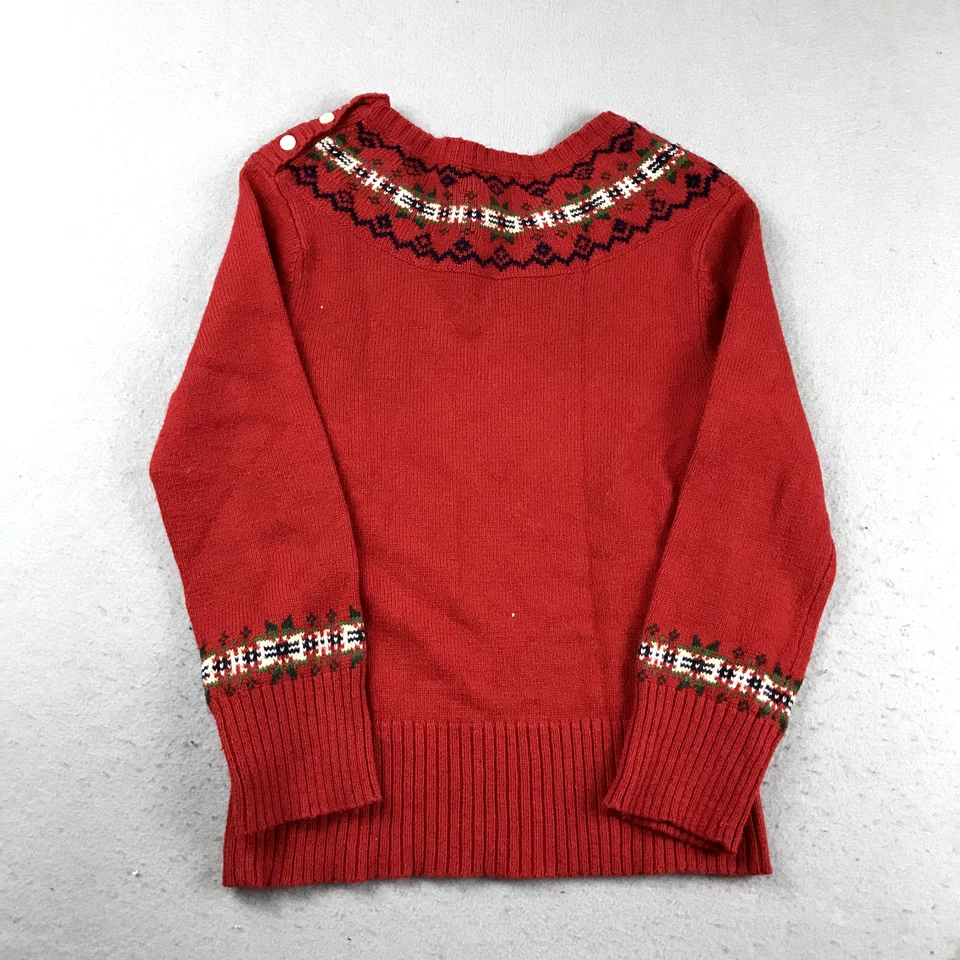 Suéter Polo Ralph Lauren Mujer Pequeño Rojo Isla Justa Yugo Angora Cabello de Conejo Foto 3 de 4