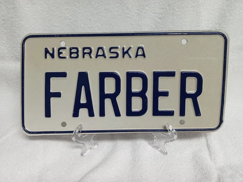 NEBRASKA Vanity Personalized License Plate Tag FARBER