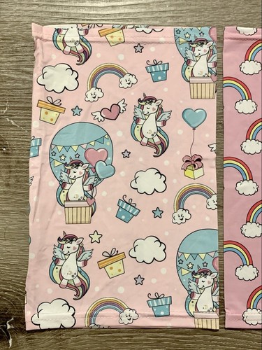 New 2-pack Kids Unicorn Face Mask Neck Gaiter Unicorn Rainbow 8”x 12” - Picture 10 of 11