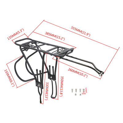Aluminum Bike Rear Rack Seat Luggage Carrier Bicycle Post Mountain