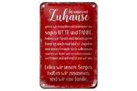 Blechschild Spruch 12X18 Cm Zuhause Sind Wir Eine Familie Deko Schild