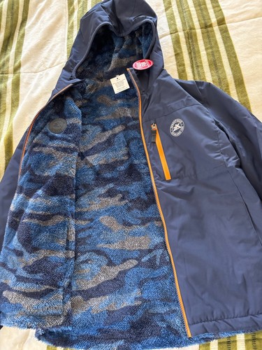 ZeroXposur Boy's Fuzzy Reversible Comfort Fit Jacket Blue / Camo Size 12 NWT - Picture 2 of 2