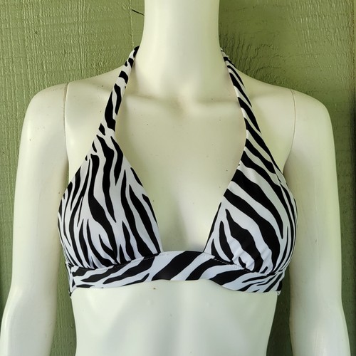 VICTORIA'S SECRET Black White Zebra Side Tie Bikini Swimsuit XS - Picture 2 of 7