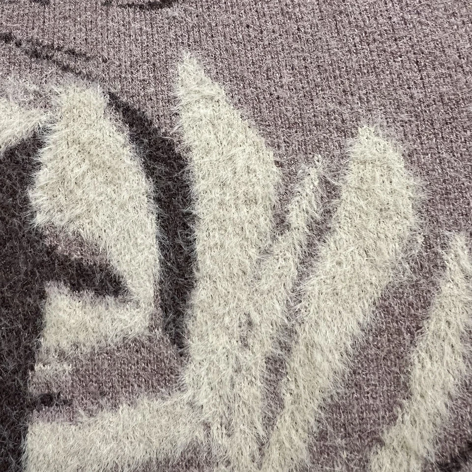 DG2 Diane Gilman Suéter Nylon Mezcla Pluma Patrón Marrón Cuello en V Mujer Grande Foto 4 de 4