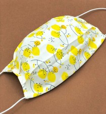 Cotton Face Mask With Filter Pocket Washable Handmade Lemons Branch Pattern
