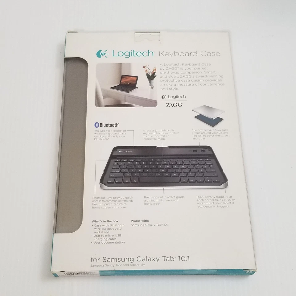 New! Logitech Bluetooth Keyboard Case for Samsung Galaxy Tab 10.1 by Zagg - Image 3 of 4