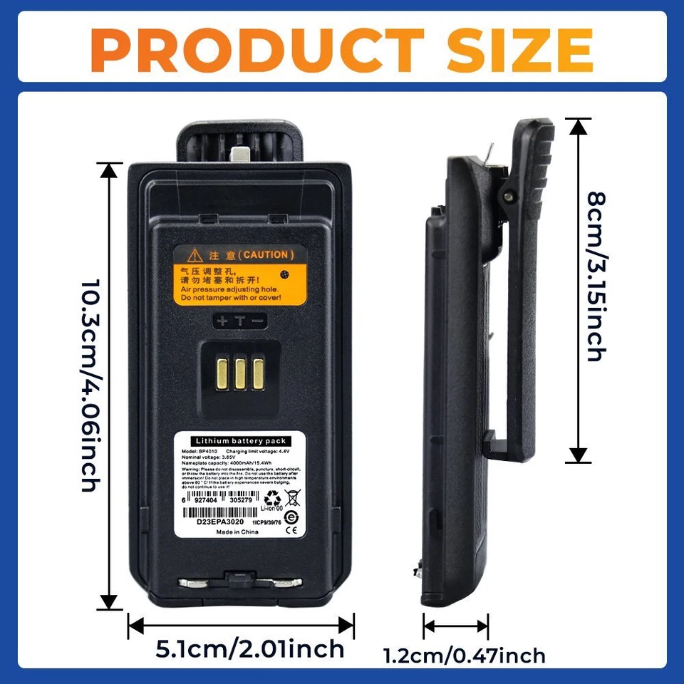 10X 4000mAh BP4010 Li-ion Battery For HYT Hytera AP510 AP515 AP518 AP525LF Radio - Image 2 of 4