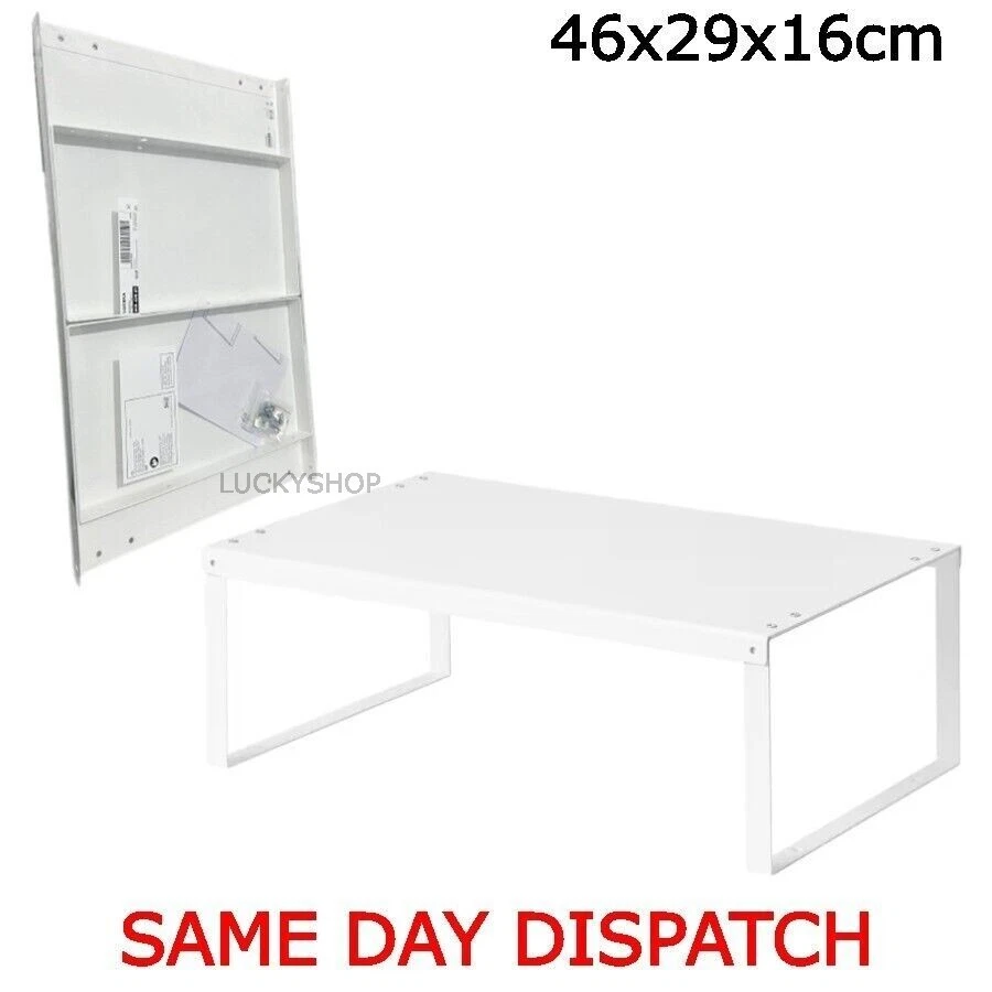 Ikea Variera Shelf Insert White Cupboard Kitchen Organizer Stand Stackable 46x29