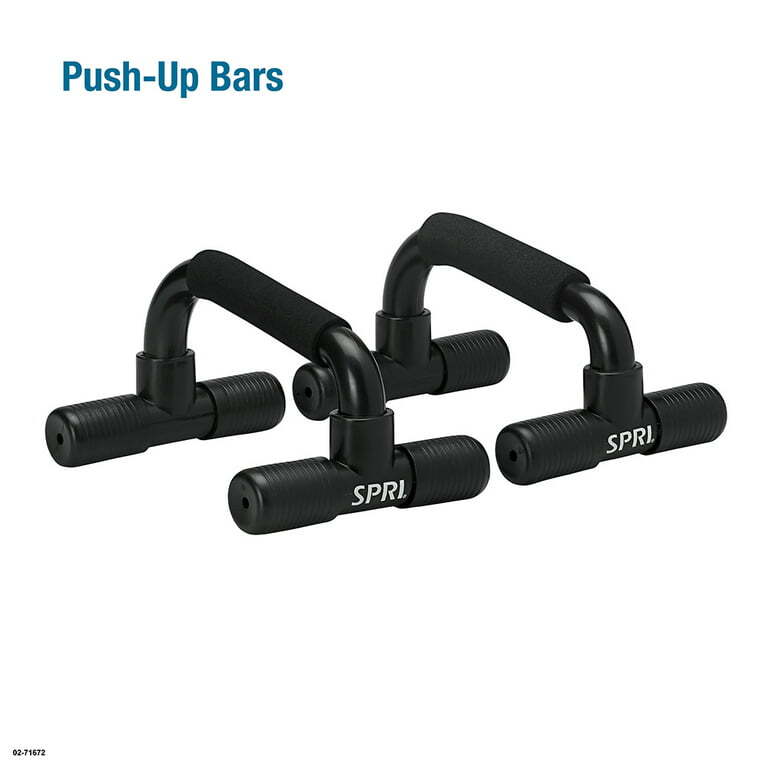 SPRI Home Gym Essentials Kit, Includes Jump Rope, Push-up Bars, Ab Wheel and Med