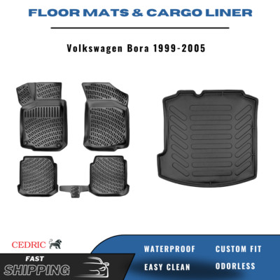 Car Floor Mats & Trunk Cargo Liner for Volkswagen Bora 1999-2005 3D FULL Set