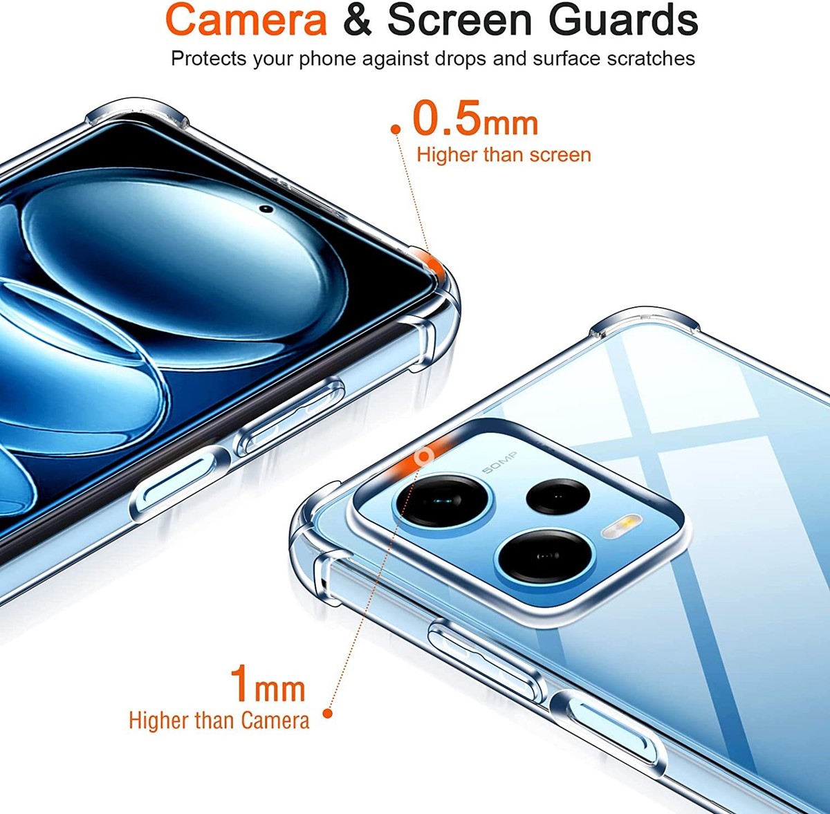 Coque Transparente + Vitre Trempée Pour Redmi Note 12 / 4G 5G / Pro ++ - 2 En 1 Neuf