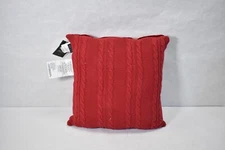 VCNY Home 18" x 18" Red Cotton Abode Cable Knit Throw Pillow Living Room