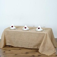 6 pcs 90x132-Inch RECTANGULAR Natural Brown Burlap Tablecloths Catering Party