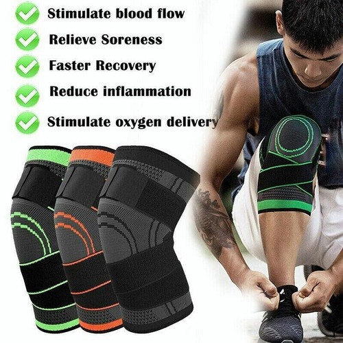 3D Knee Leg Brace Support Compression Sleeve Breathable Sports Jogging Running - Picture 8 of 24