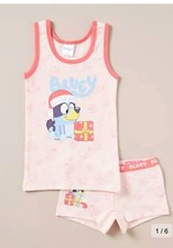 Girls size 3-4 BLUEY CHRISTMAS summer singlet /boyleg set sleepwear NEW 6803