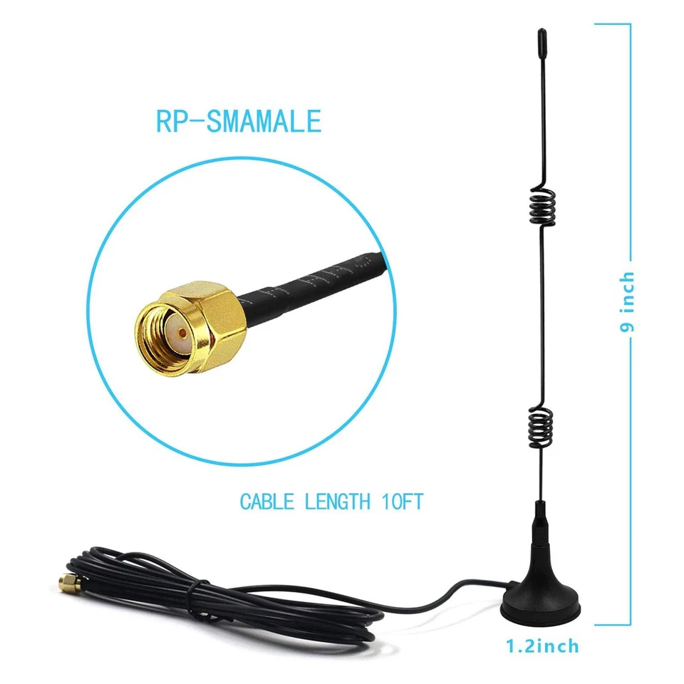 RP-SMA Male Antenna Wi-fi Booster HD Wireless Camera Antenna with Magnetic Stand - Image 3 of 4