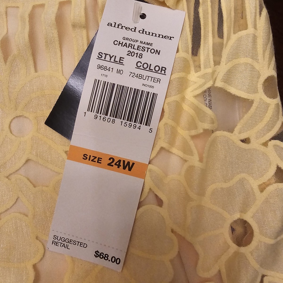 Alfred Dunner Woman, 2 for 1, Charleston 2018, Yellow, Butter, 24W