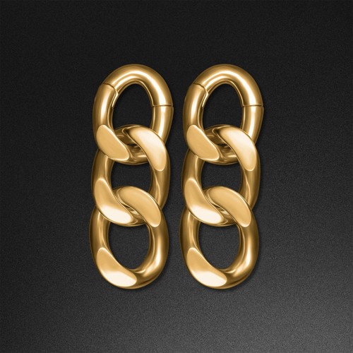 Catena Cubana Miami Oro 14k Collana Cubana Miami In Acciaio Placcato Oro 14k Con Fibbia A Zirconi - Look Hip Hop, Lunghezze Da 7.5 A 30 Pollici Collana Con Zirconi - Foto 9