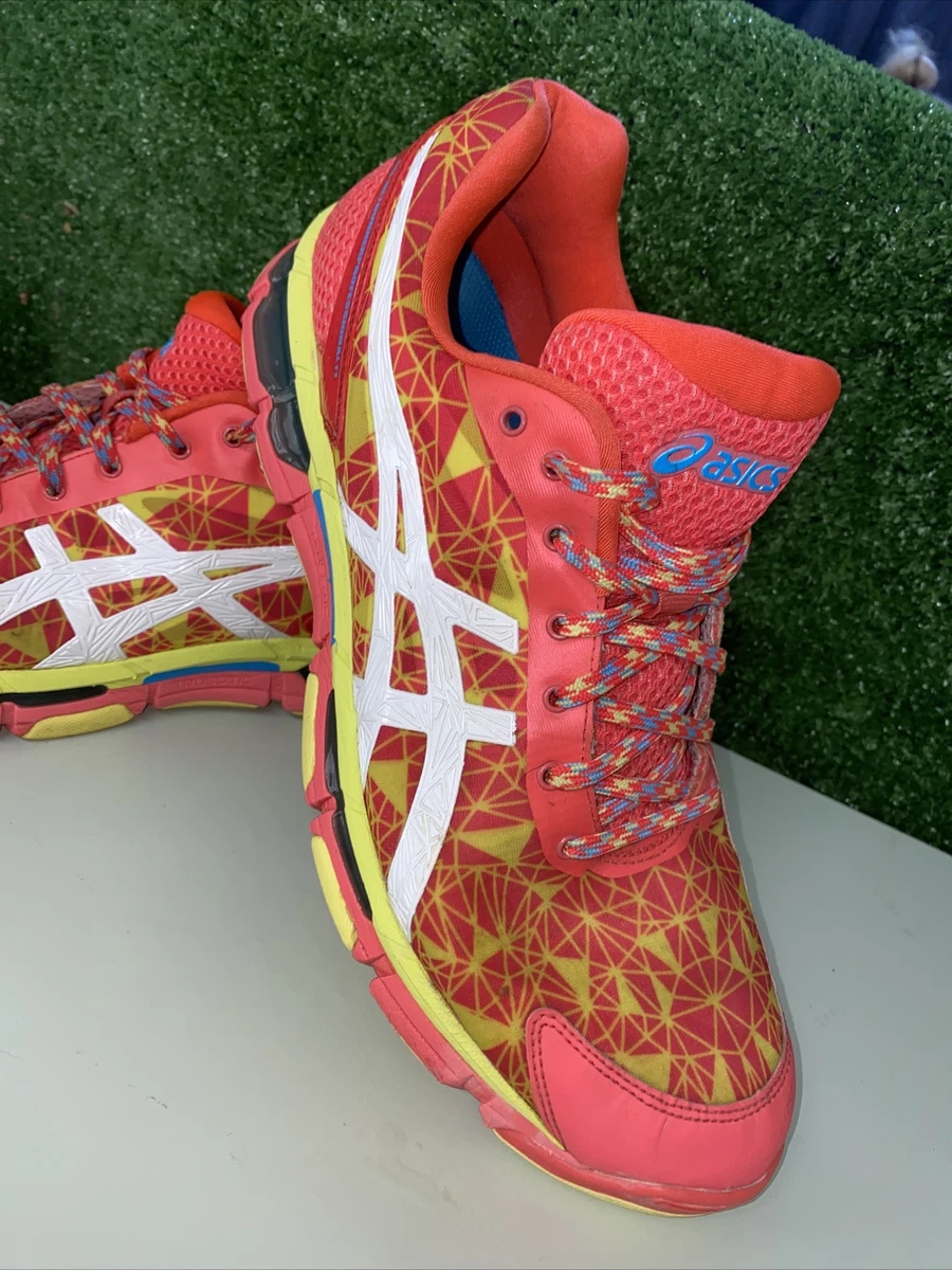 US size 13 Pink and Yellow Asics Gel Netburner Professional 11