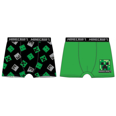 Minecraft Boxershorts 2er Pack Unterhosen in 2 Varianten Größen: 116 128 140 152