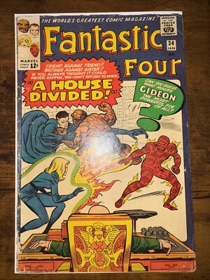 Fantastic Four #34 1965 1st App Of  Greg Gideon and Glorian