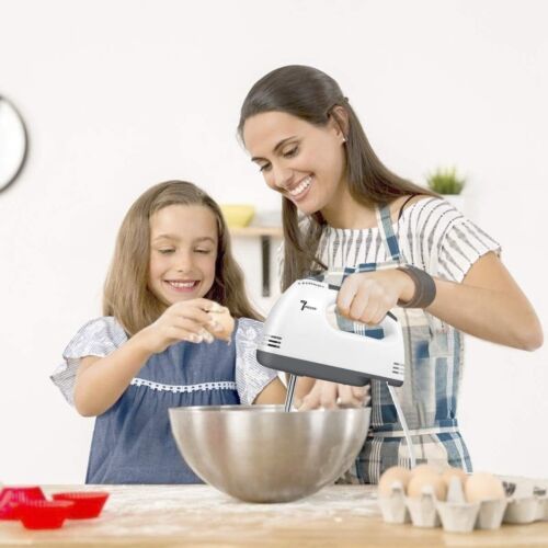 7 Speed Electric Hand Held Mixer Electronic Handheld Whisk Food Blender Egg Cake - Picture 11 of 12