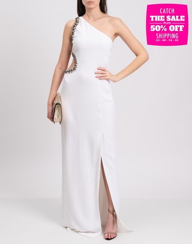 RRP €2400 ROBERTO CAVALLI Wedding Gown IT40 US4 UK8 S Silk Lined Cut Out
