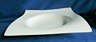 Maxwell & Williams Suppenteller 22 cm, Teller eckig, Motion weiß, Porzellan